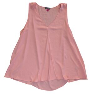Vince Camuto Women's Large Pink Chiffon Flowy Tank Top Blouse Shirt lightweight